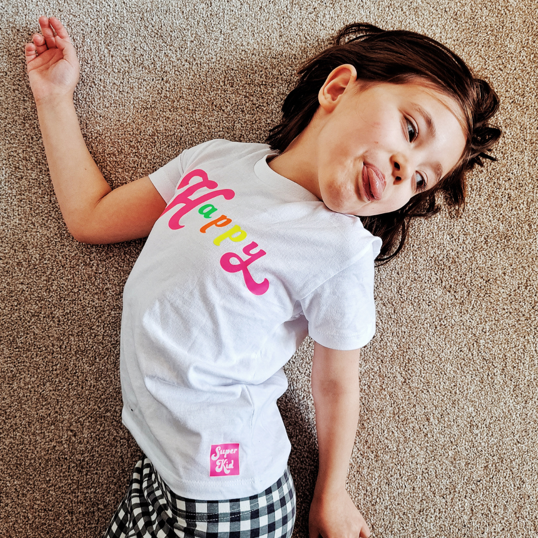 Neon Happy Kids T-Shirt