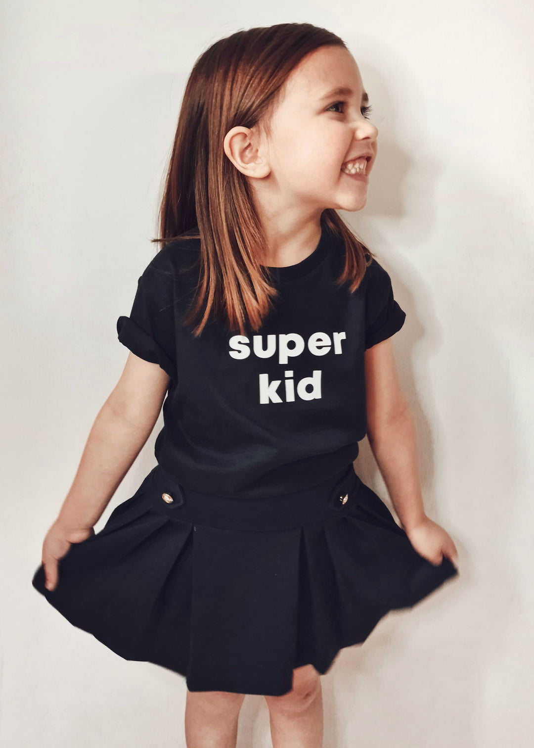 Super Mumma Black Organic Cotton Kids Super Kid T Shirt
