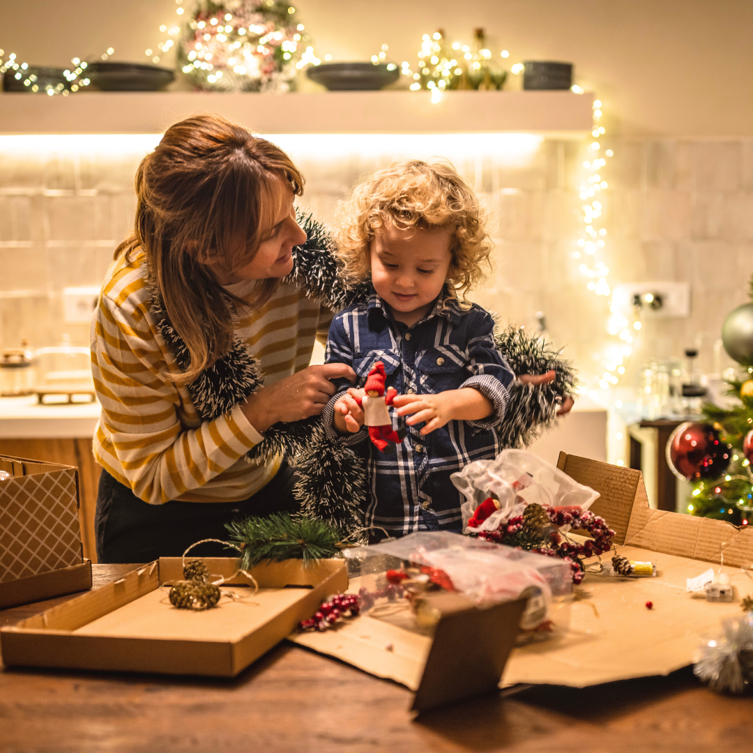 Mum Christmas Crafting With Child 