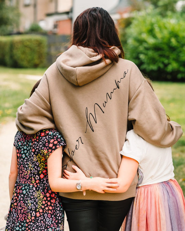 Super Mumma Has Your Back Taupe Hoodie