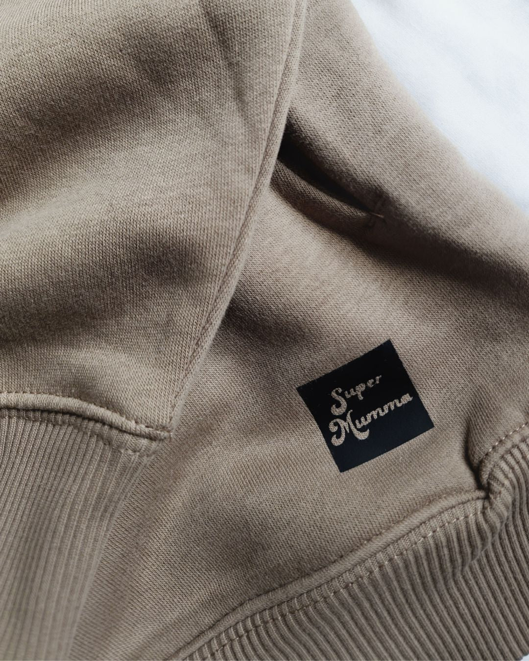 Super Mumma Has Your Back Taupe Hoodie