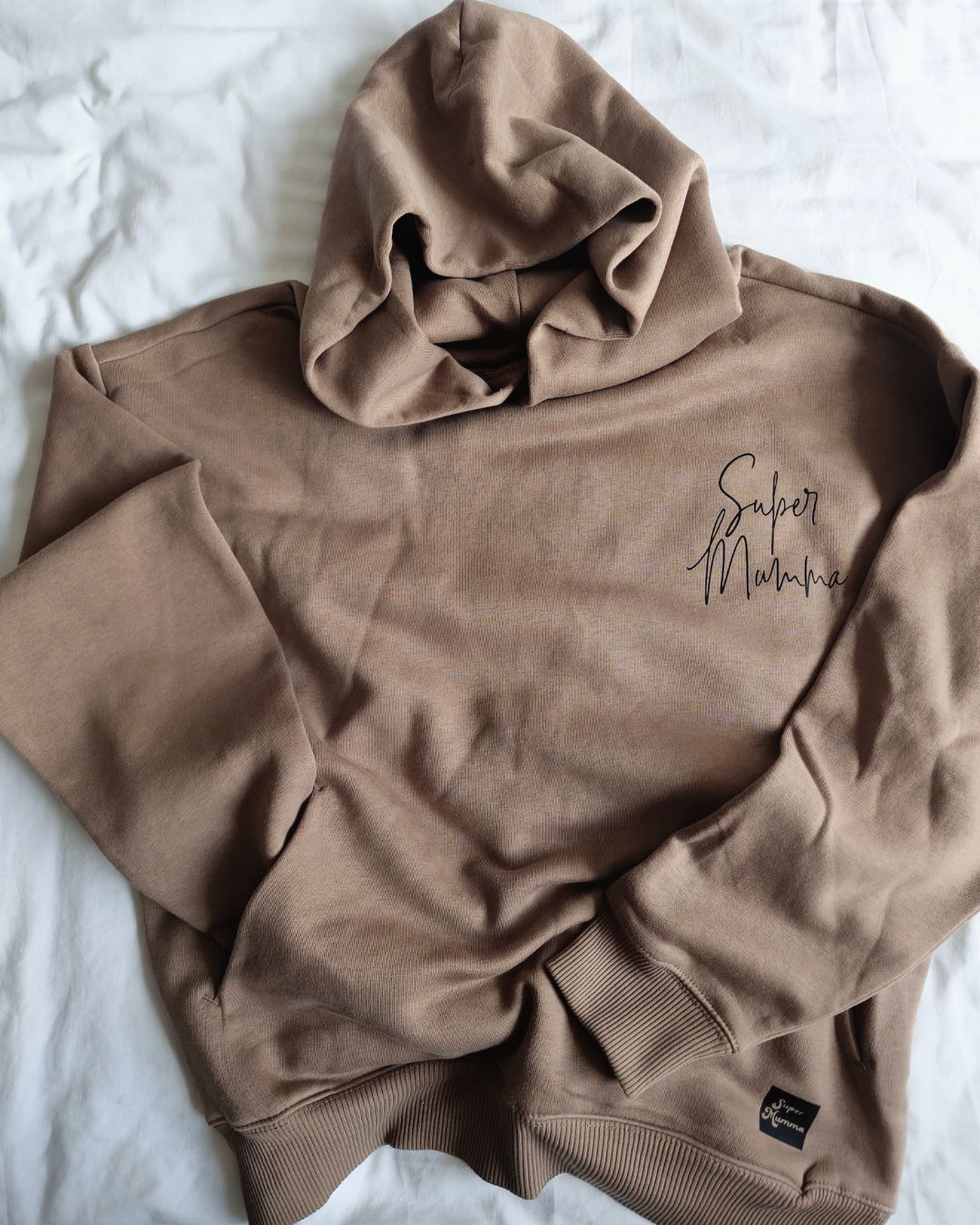 Super Mumma Has Your Back Taupe Hoodie
