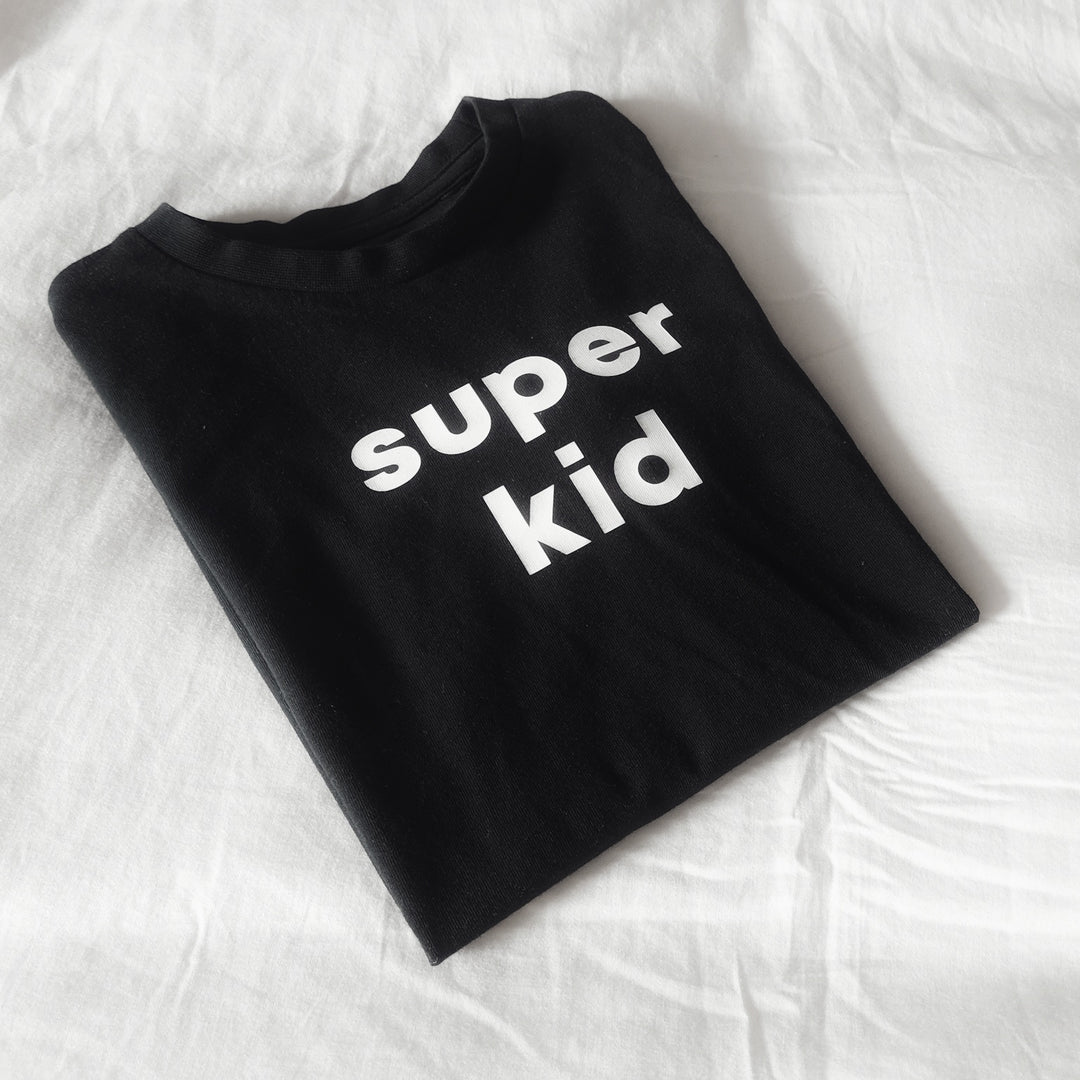 Organic Cotton Black Super Kid Tee