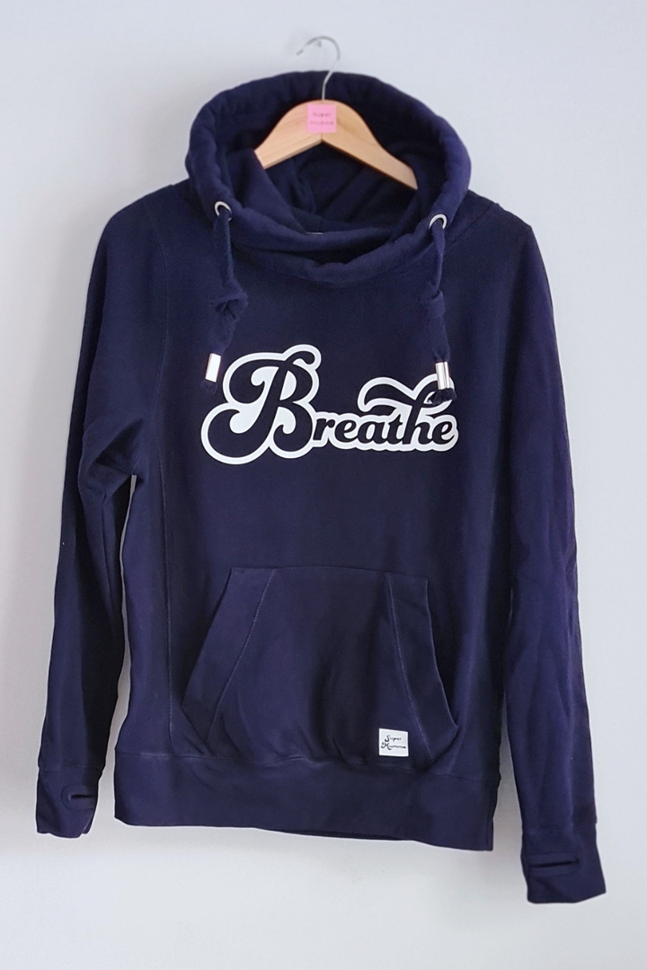 Breathe Navy Cowl Neck Hoodie