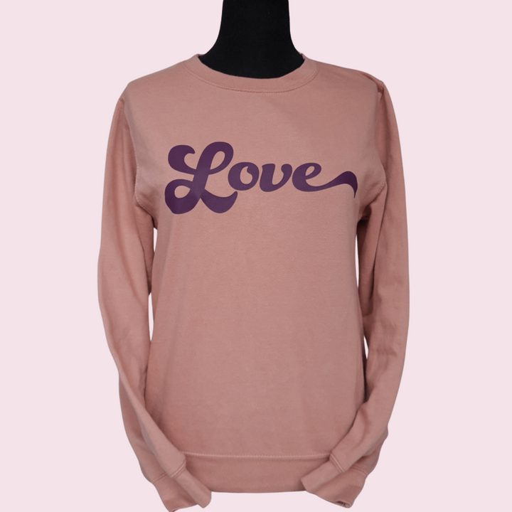 Dusty Pink and Cherry Love Sweatshirt
