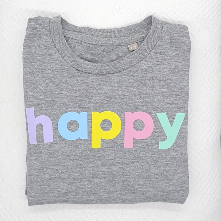 Rainbow Happy Organic Kids Tee